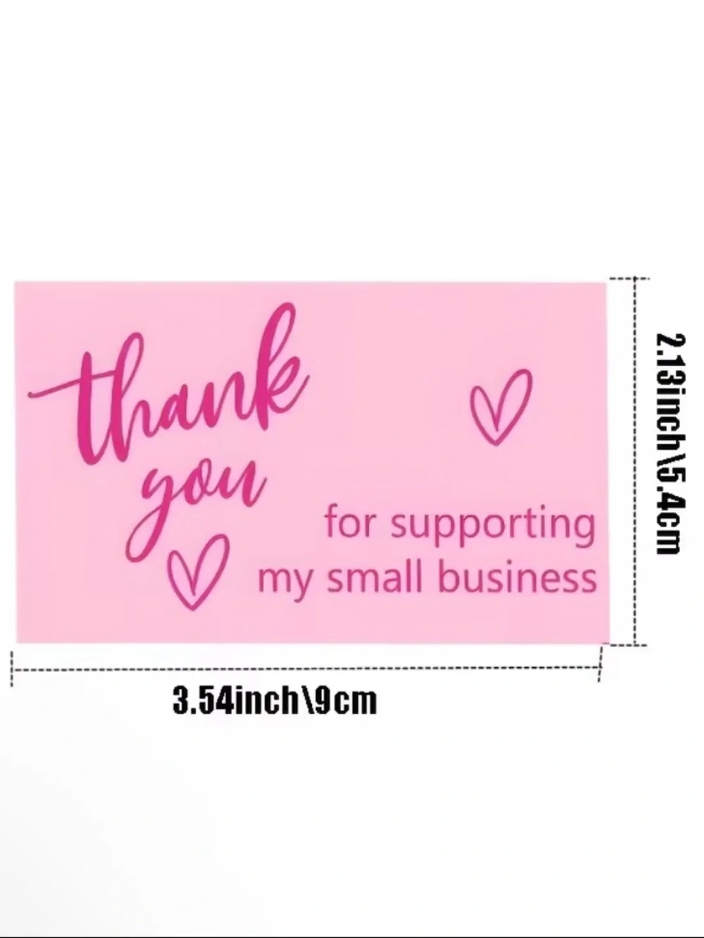 Pink Supporting My Small Business Thank you Cards - Set of 50